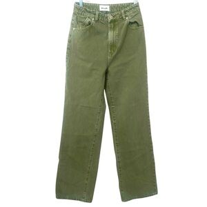 ROLLA’S Heidi Super High Rise Fern Green Straight Jeans